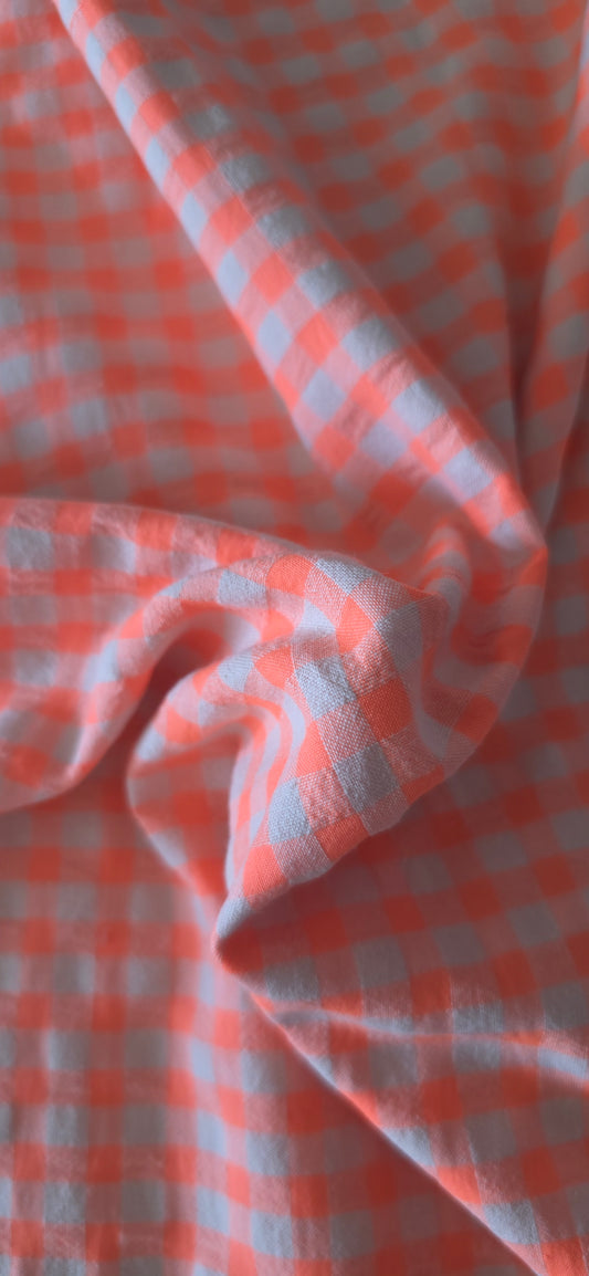 Vichy Seersucker Naranja Fluor