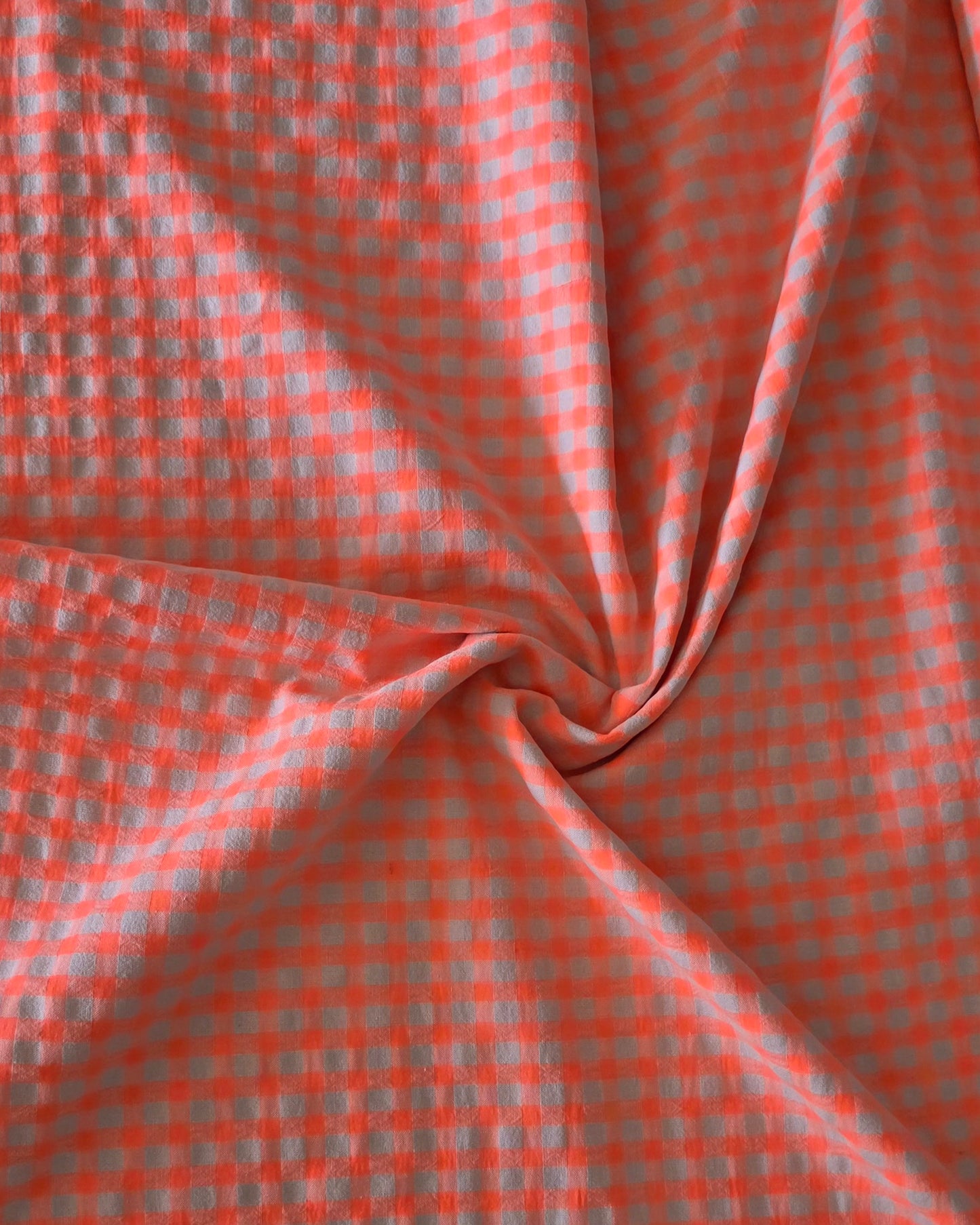 Vichy Seersucker Naranja Fluor