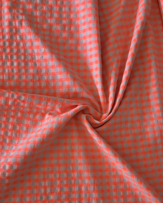 Vichy Seersucker Naranja Fluor